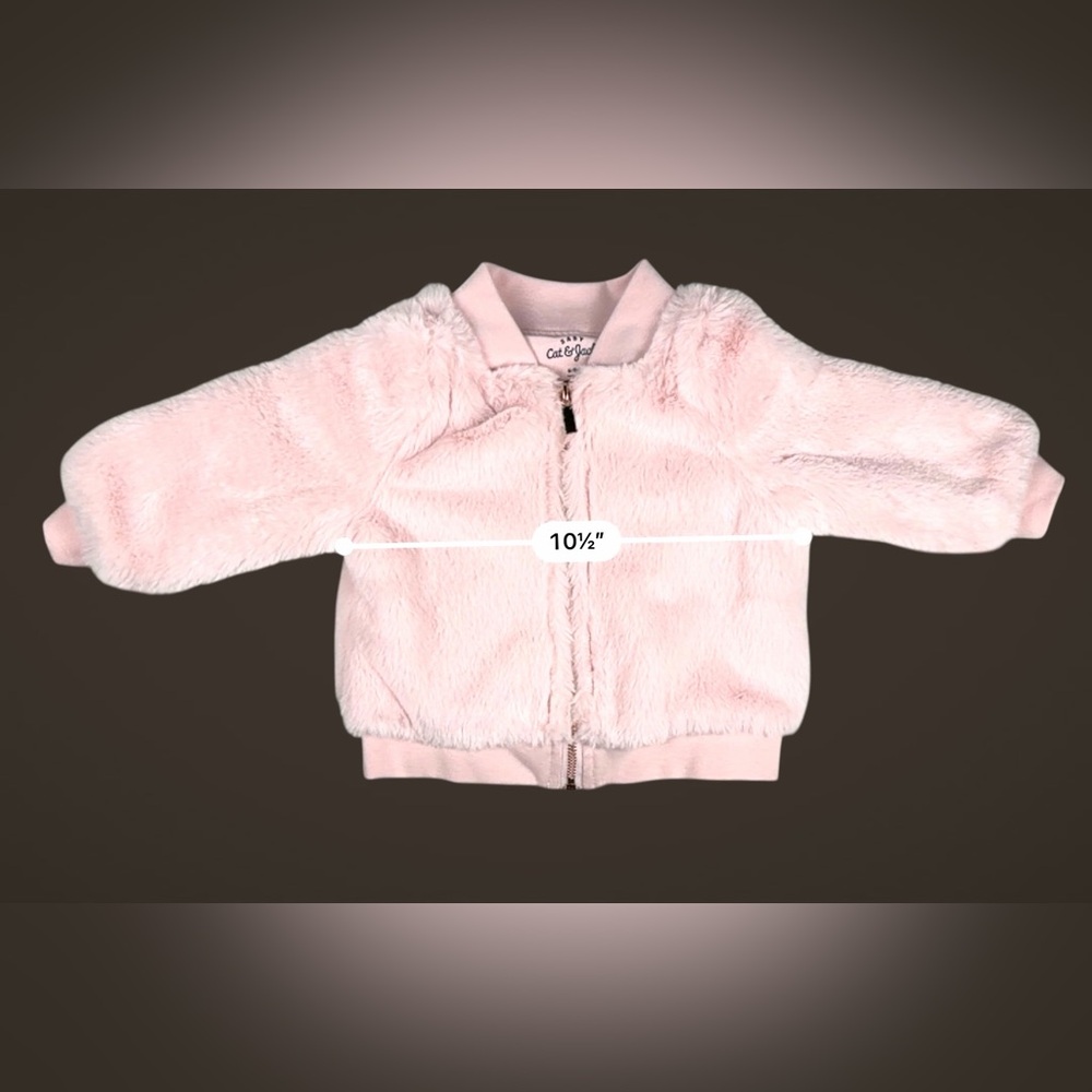 Cat & Jack Baby Pink Faux Fur Zip Jacket – Size 6–9 Months – Excellent - Picture 7 of 11